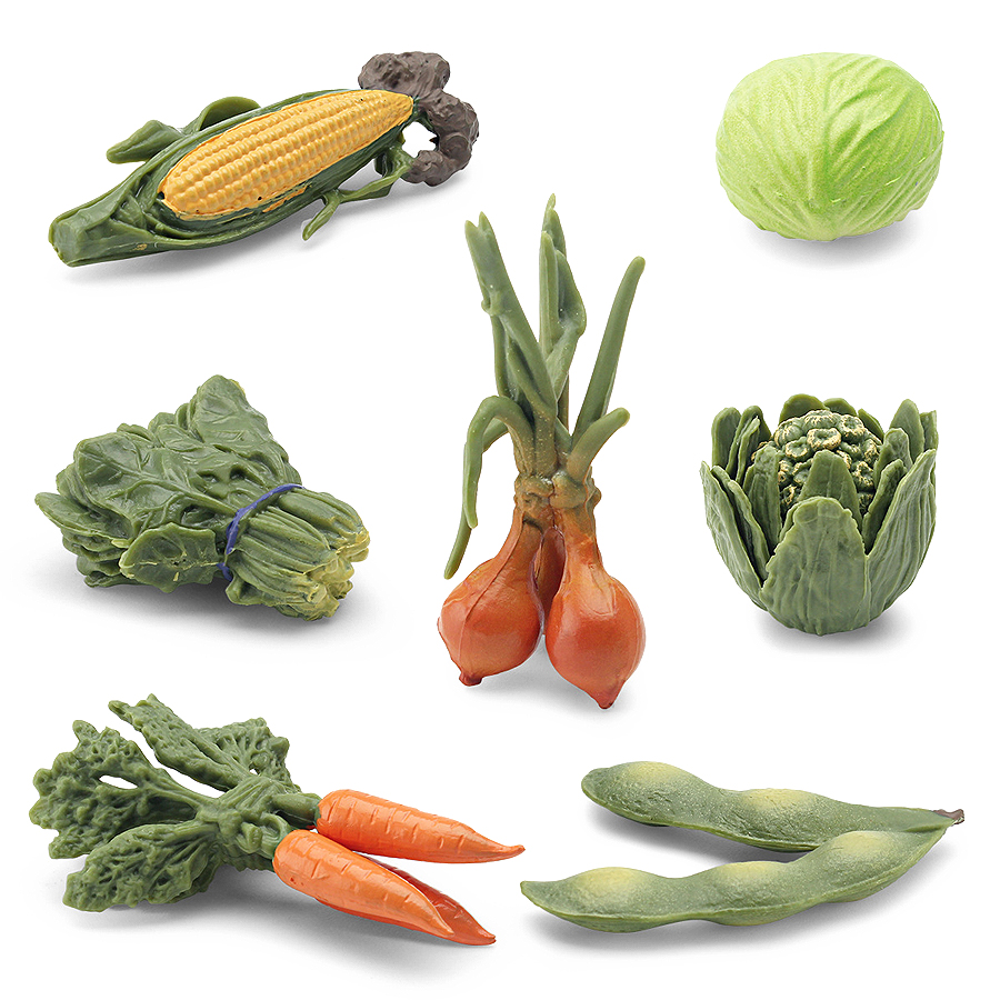 Kids Toys China - Realistic Vegetables Model Figures Cabbage, Carrot,Onion,Spinach,Corn,Butterbur,Soybean