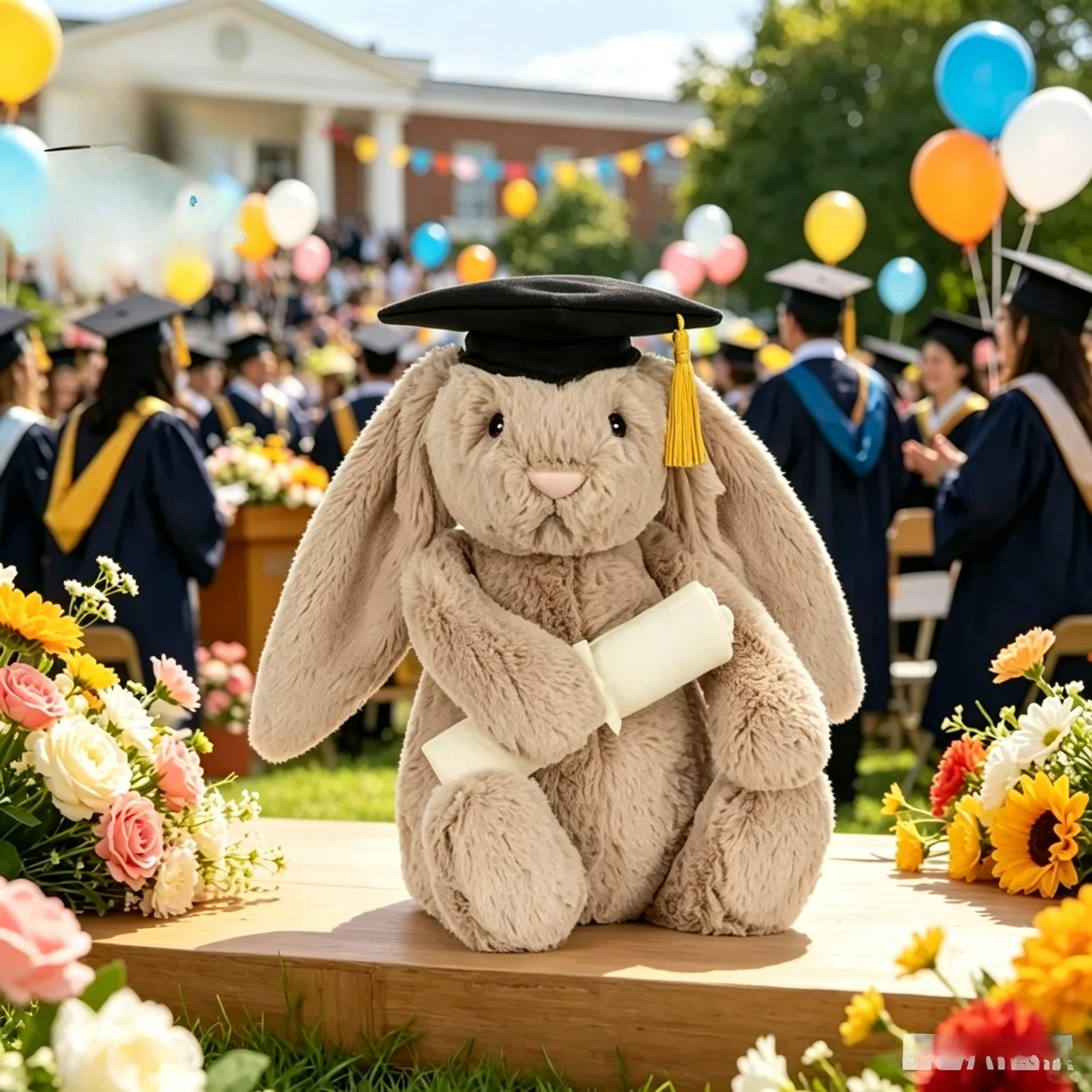 Soft Plush Doll - Shy Bunny Graduation Outfit Graduation season