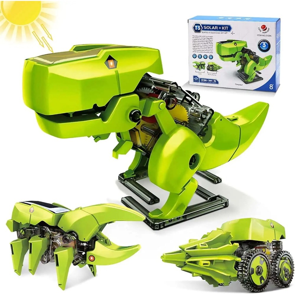 Kids Toys 10 Year Old - 3-in-1 Solar Robot Kit, Robot Dinosaur