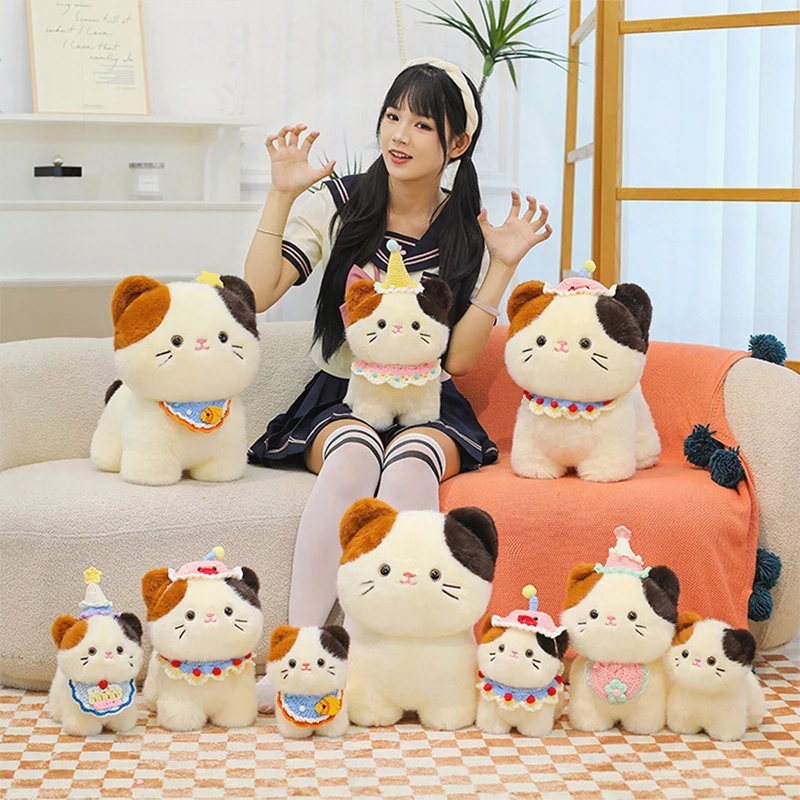Cute Tricolor Cat Plush Toy Ca - đánh giá và giá Popular Kids Xmas Toys