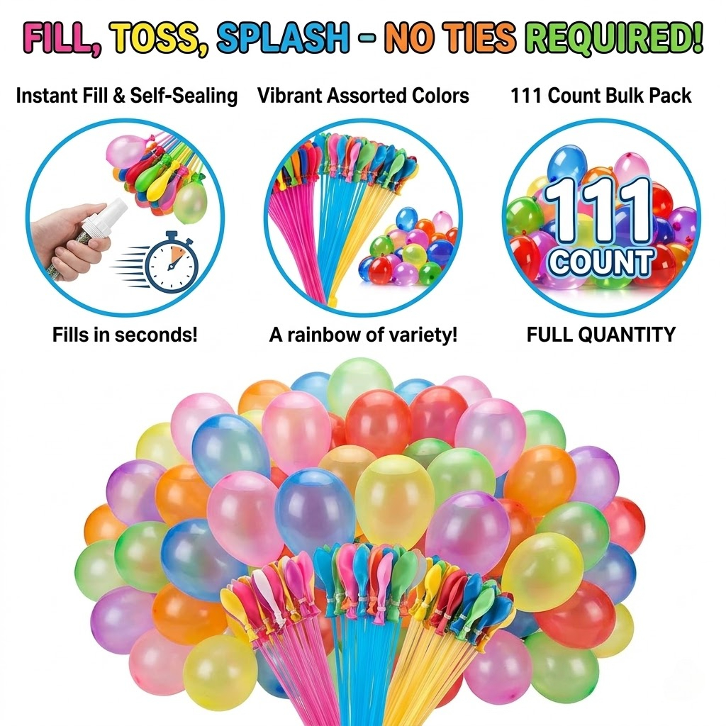 111Pcs Quick Fill Water Balloo - đánh giá và giá Water Balloon Set