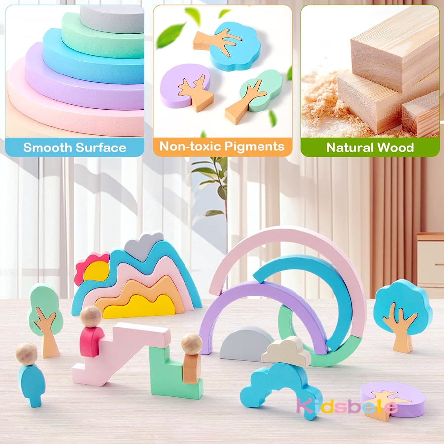 Kid DIY Montessori Wooden Buil - đánh giá và giá Kids Toys Little People