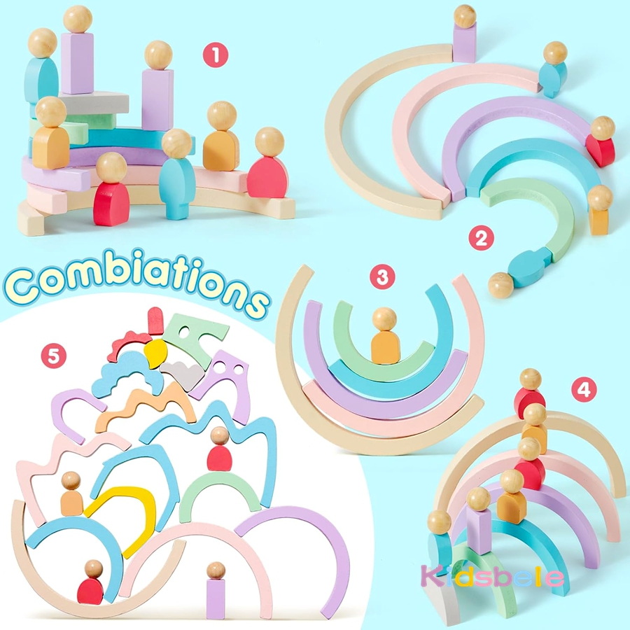 Kid DIY Montessori Wooden Buil - đánh giá và giá Kids Toys Little People