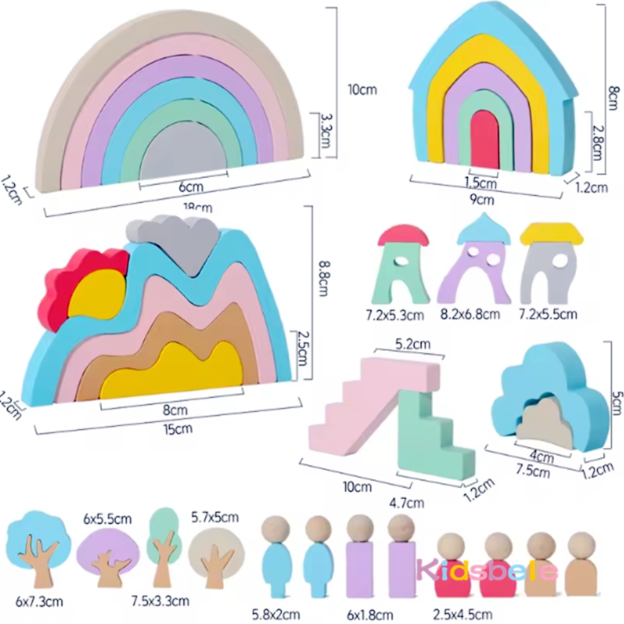 Kid DIY Montessori Wooden Buil - đánh giá và giá Kids Toys Little People